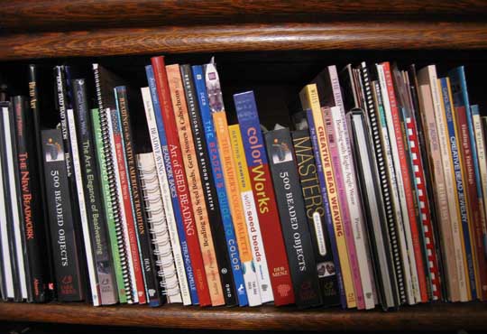 My shelf of beading books.