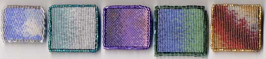Seed Bead Art Brooches with Color Gradients