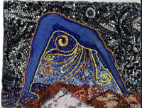 The Goddess Who Weaves the Night Sky - beadwork by Virginia Brubaker